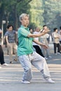 Group practice Tai Chi in Ritan Park, Beijing, China